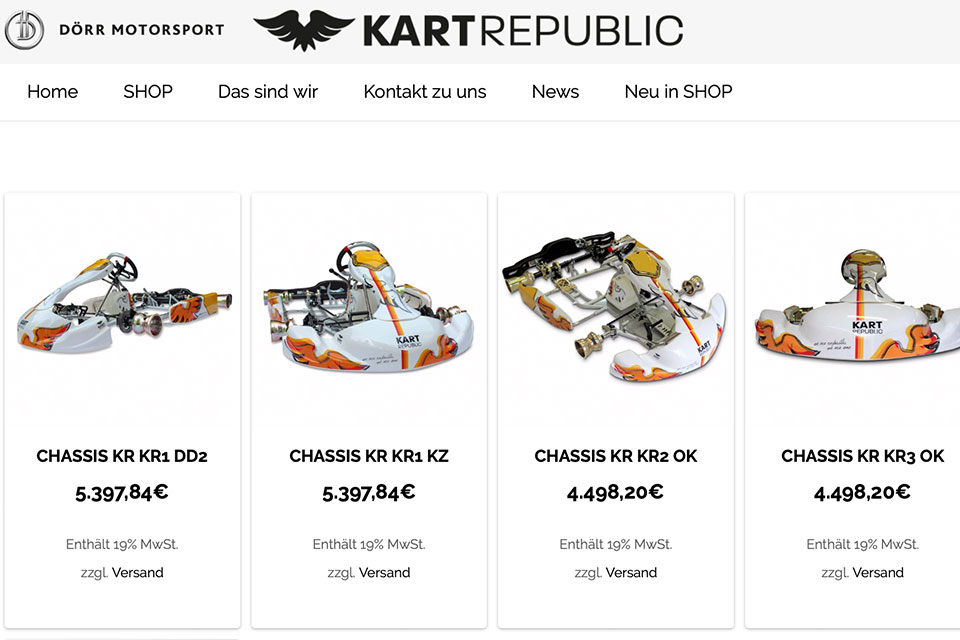 Neuer Online-Kartshop by Dörr Motorsport
